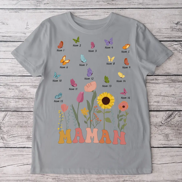 Prairie et papillons - T-Shirt personnalisé