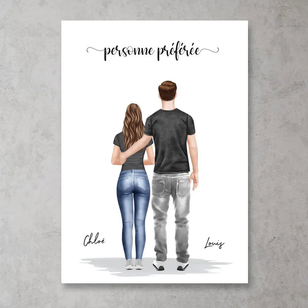 Couple debout (homme et femme) - Poster personnalisé