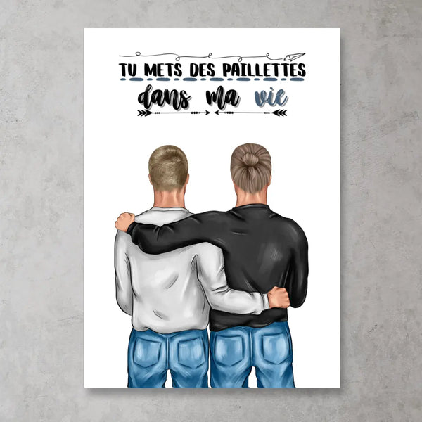 Couple (homme et homme) - Poster personnalisé