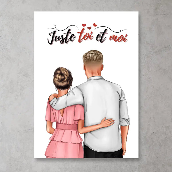Couple qui s'enlace - Poster personnalisé