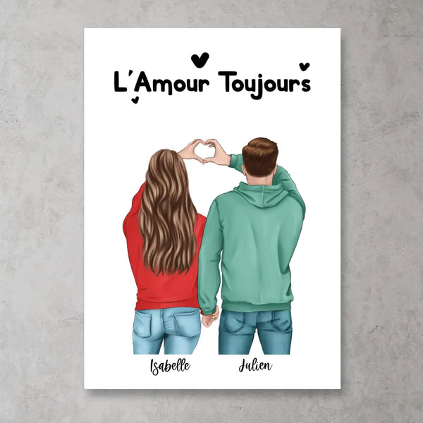 Couple (Cœur) - Poster personnalisé