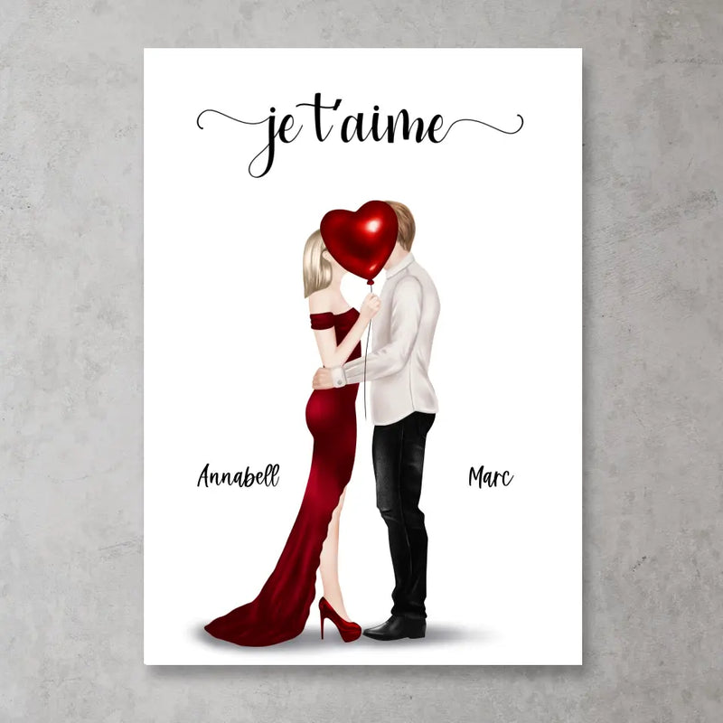 Couple qui s'embrasse - Poster personnalisé