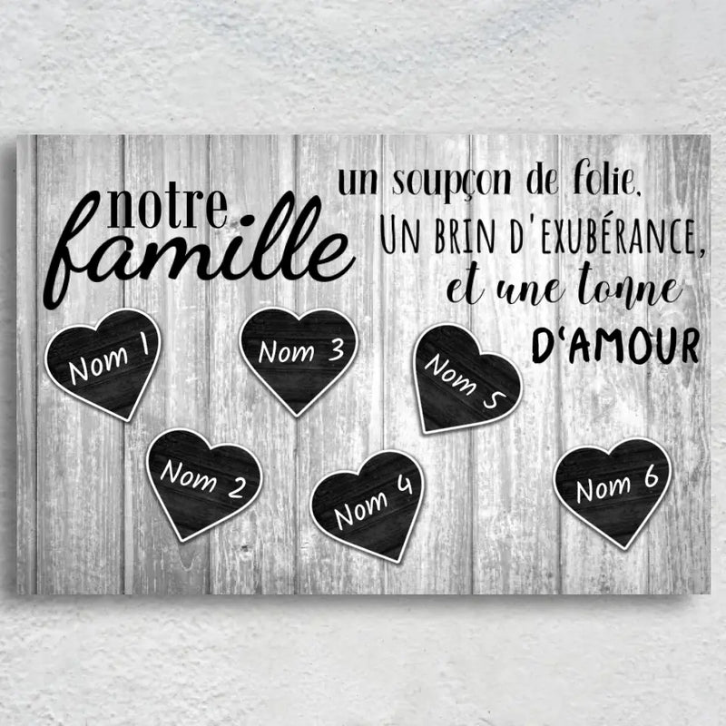 Notre famille - Toile personnalisée