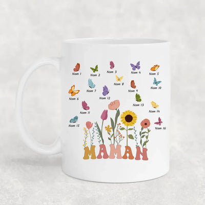 Prairie et papillons - Mug personnalisé