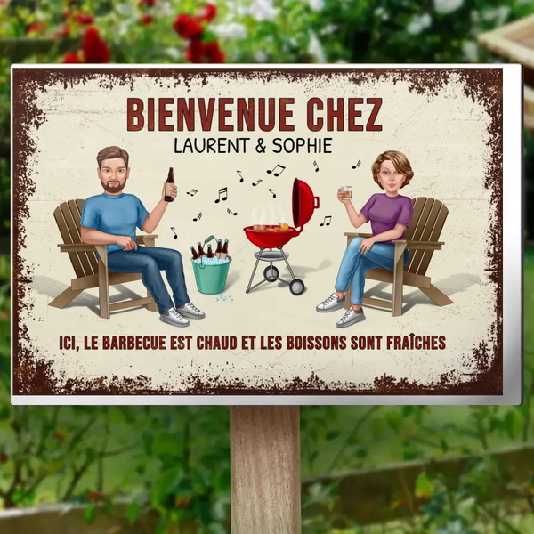 Bienvenue chez - Plaque de porte personnalisée