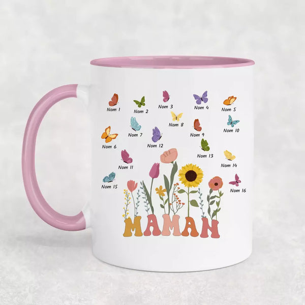 Prairie et papillons - Mug personnalisé