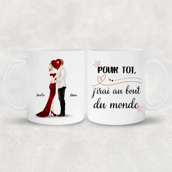 Couple qui s'embrasse - Mug personnalisé