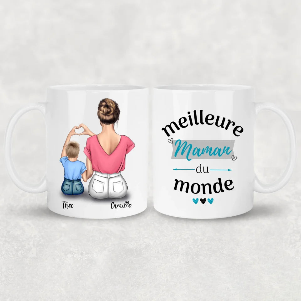 Maman et fils - mug personnalisé