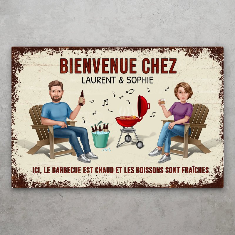 Bienvenue chez - Plaque de porte personnalisée