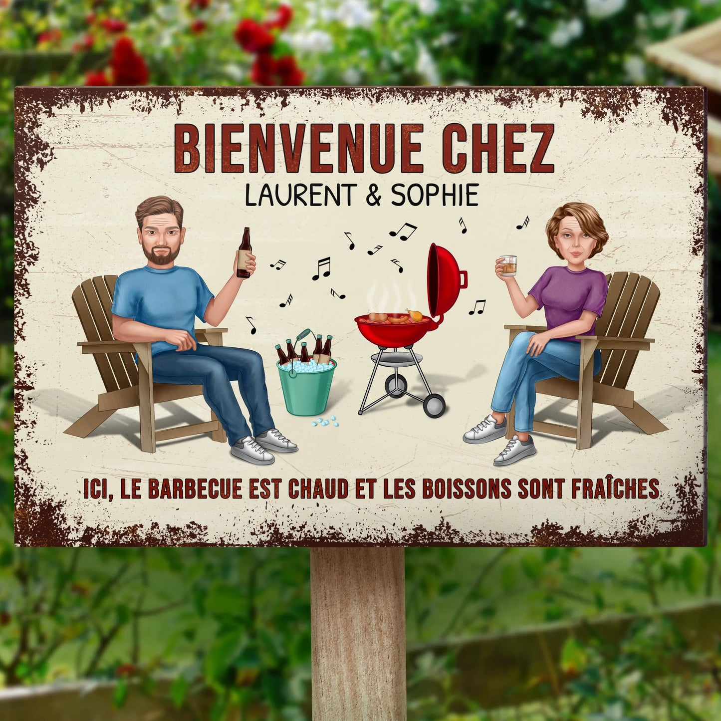 Bienvenue chez - Plaque de porte personnalisée