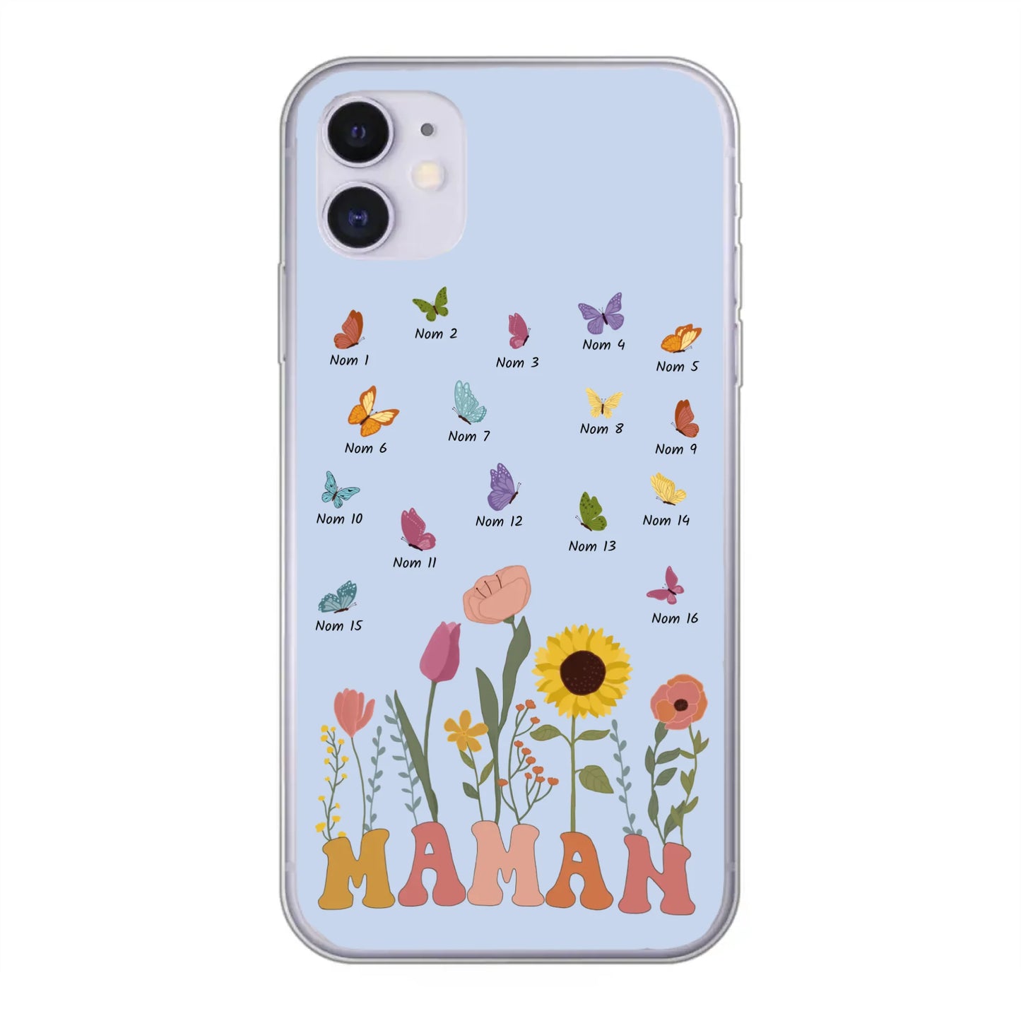 Prairie et papillons - Coque de téléphone personnalisée